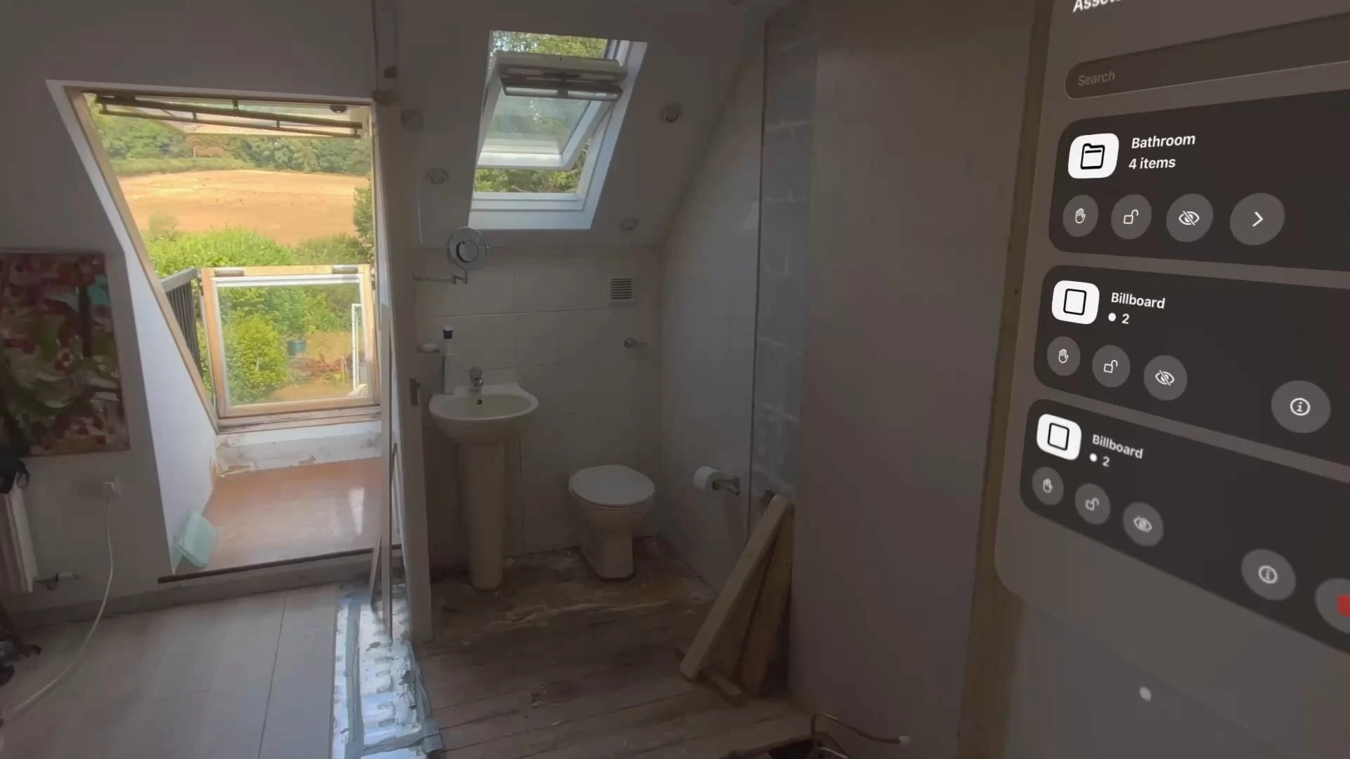 Bathroom fittings created as 3D models and previewed at full scale on Apple Vision Pro using STAGEit Creator