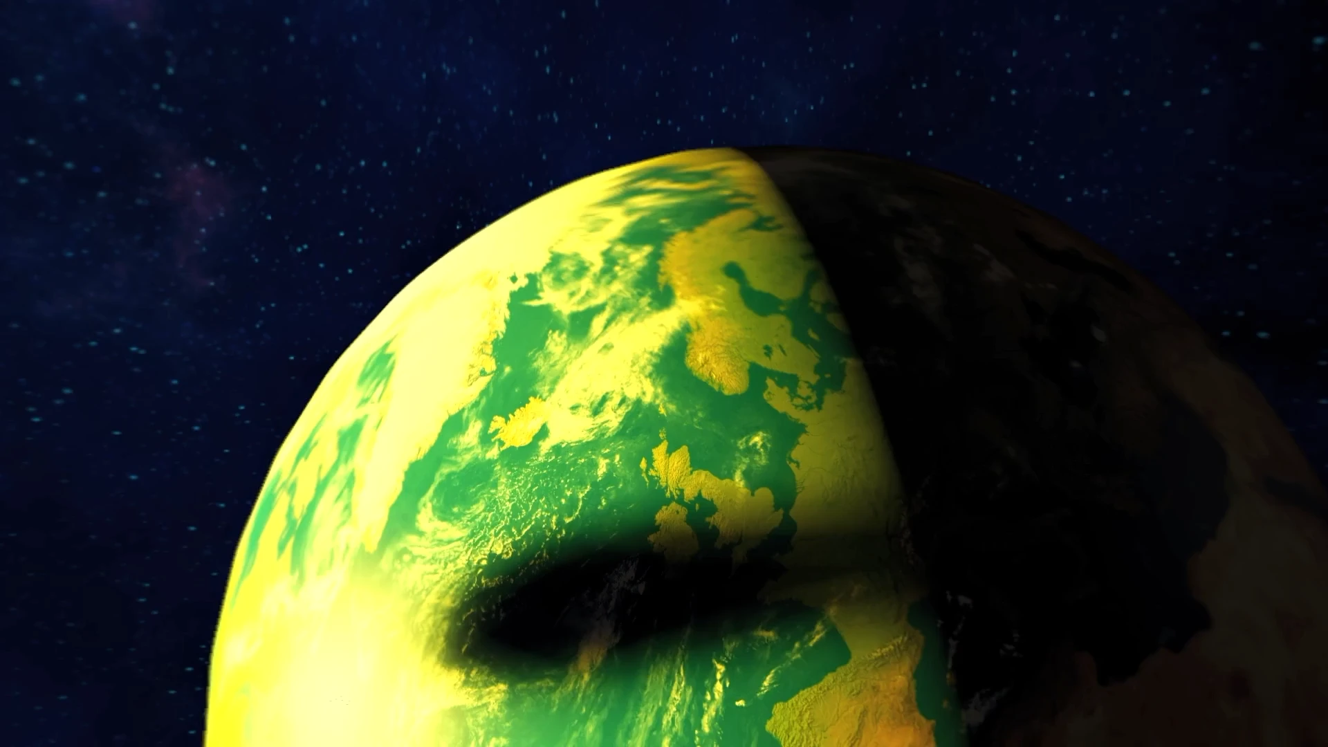 Solar eclipse simulation created in STAGEit