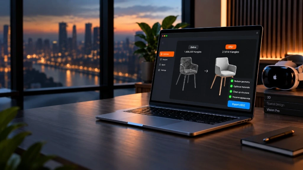 STAGEit Optimiser for preparing and optimising USDZ models on Mac